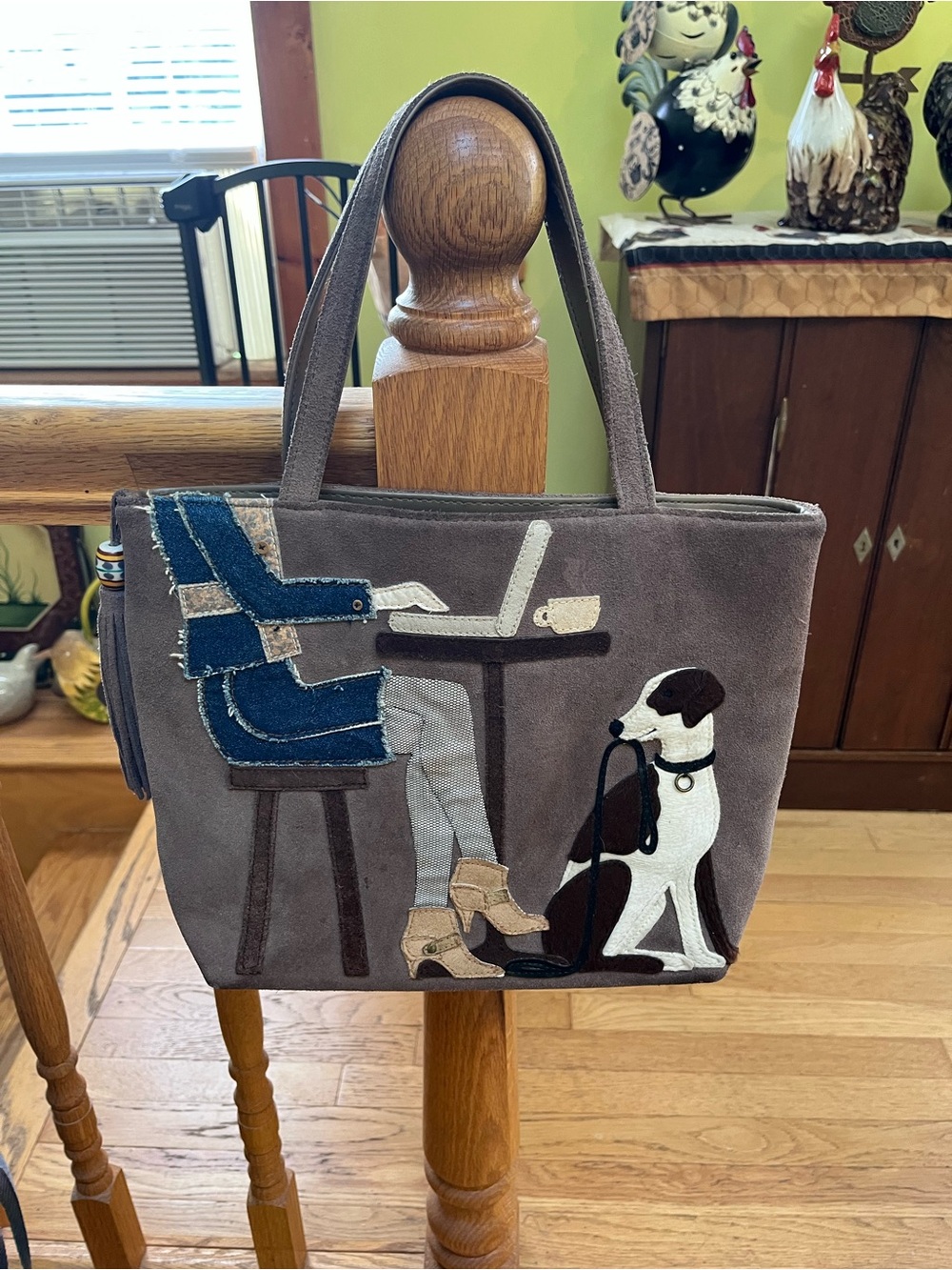 St John’s Bay tote purse Dog and Cafe Scene